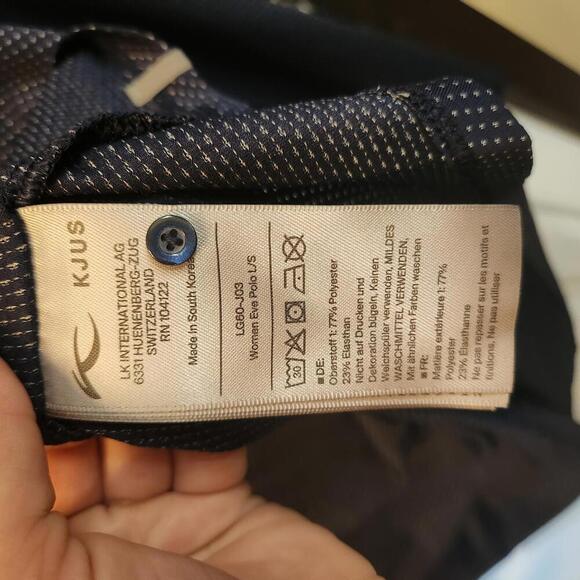 KJUS Women's Navy Blue Long Sleeve Eve Polo Shirt -Size M (38) - Picture 3 of 9